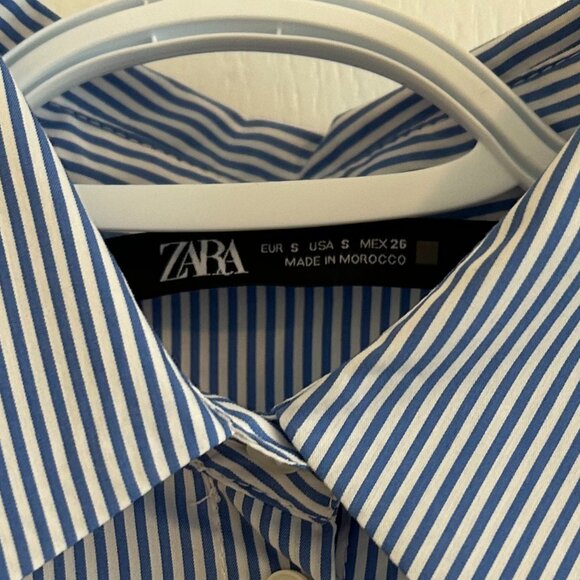 ZARA Striped Button-Down Bodysuit Shirt — Size S (EUR S / USA S / MEX 26) - Picture 3 of 6